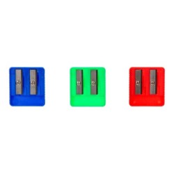 SACAPUNTAS LIDERPAPEL PLASTICO 2 USOS COLORES SURTIDOS