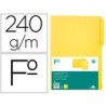 SUBCARPETA CARTULINA LIDERPAPEL FOLIO PESTAÑA SUPERIOR 240G/M2 COLOR AMARILLO (PACK INDIVISIBLE 50 UDS)