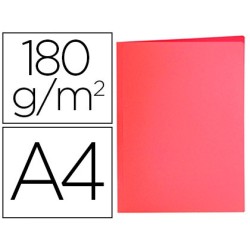 SUBCARPETA LIDERPAPEL A4 ROJO PASTEL 180G/M2 (PACK INDIVISIBLE 50 UDS)