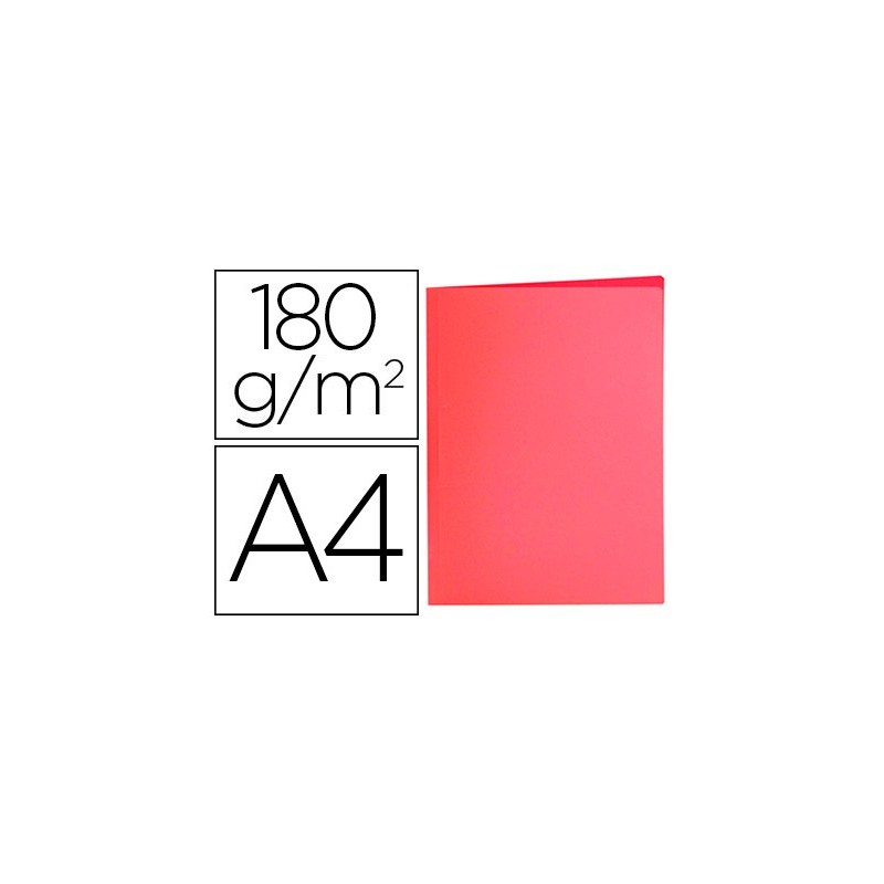 SUBCARPETA LIDERPAPEL A4 ROJO PASTEL 180G/M2 (PACK INDIVISIBLE 50 UDS)