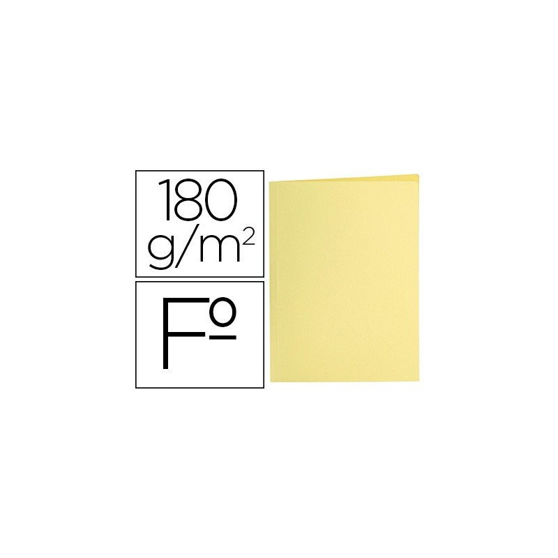 SUBCARPETA LIDERPAPEL FOLIO AMARILLO PASTEL 180G/M2 (PACK INDIVISIBLE 50 UDS)