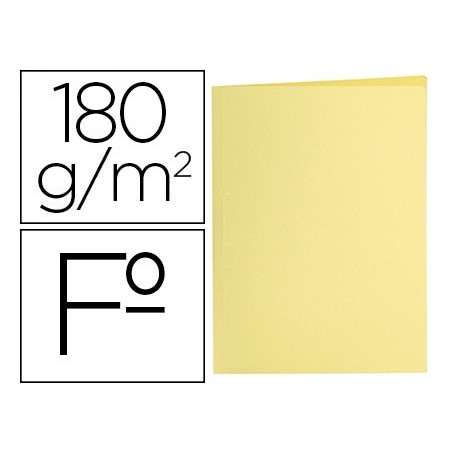 SUBCARPETA LIDERPAPEL FOLIO AMARILLO PASTEL 180G/M2 (PACK INDIVISIBLE 50 UDS)