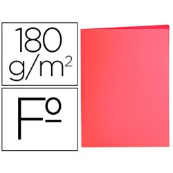 SUBCARPETA LIDERPAPEL FOLIO ROJO PASTEL 180G/M2 (PACK INDIVISIBLE 50 UDS)