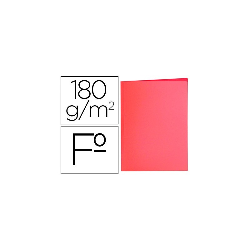 SUBCARPETA LIDERPAPEL FOLIO ROJO PASTEL 180G/M2 (PACK INDIVISIBLE 50 UDS)