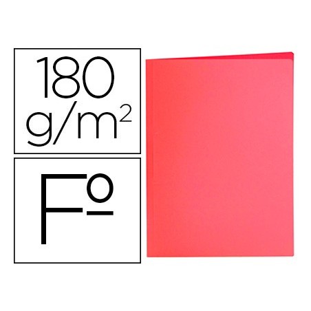 SUBCARPETA LIDERPAPEL FOLIO ROJO PASTEL 180G/M2 (PACK INDIVISIBLE 50 UDS)