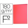 SUBCARPETA LIDERPAPEL FOLIO ROJO PASTEL 180G/M2 (PACK INDIVISIBLE 50 UDS)