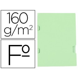 SUBCARPETA LIDERPAPEL FOLIO VERDE TRES UÑEROS PLASTIFICADA160G/M2 (PACK INDIVISIBLE 25 UDS)