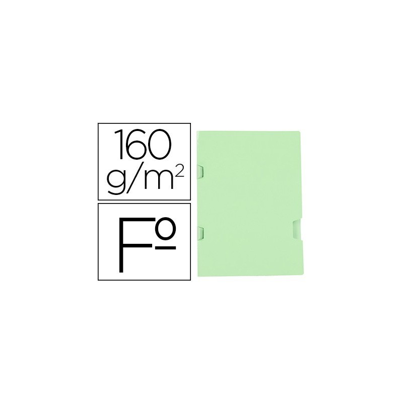 SUBCARPETA LIDERPAPEL FOLIO VERDE TRES UÑEROS PLASTIFICADA160G/M2 (PACK INDIVISIBLE 25 UDS)