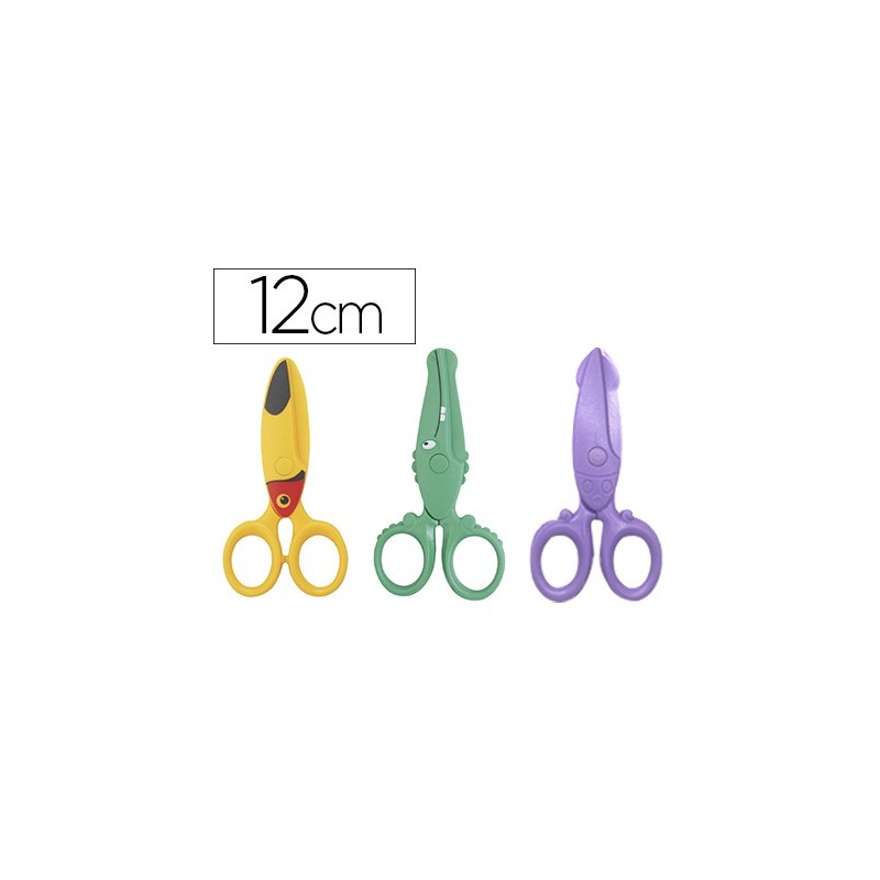 TIJERA ESCOLAR LIDERPAPEL 12CM ESPECIAL PARA INFANTIL CORTA PAPEL Y CARTON UNIDAD