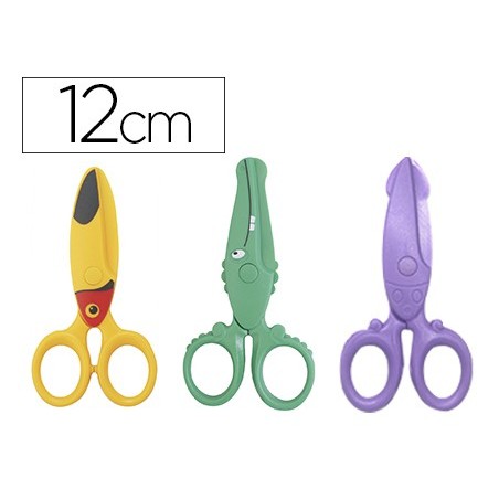 TIJERA ESCOLAR LIDERPAPEL 12CM ESPECIAL PARA INFANTIL CORTA PAPEL Y CARTON UNIDAD