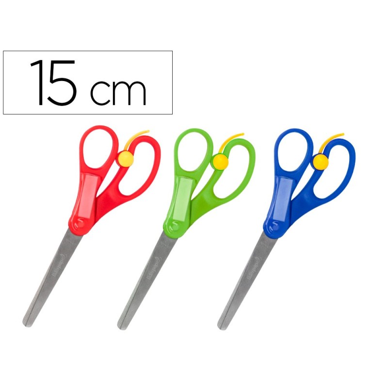 TIJERA ESCOLAR LIDERPAPEL 15 CM CON RESORTE PARA FACILITAR EL CORTE UNIDAD