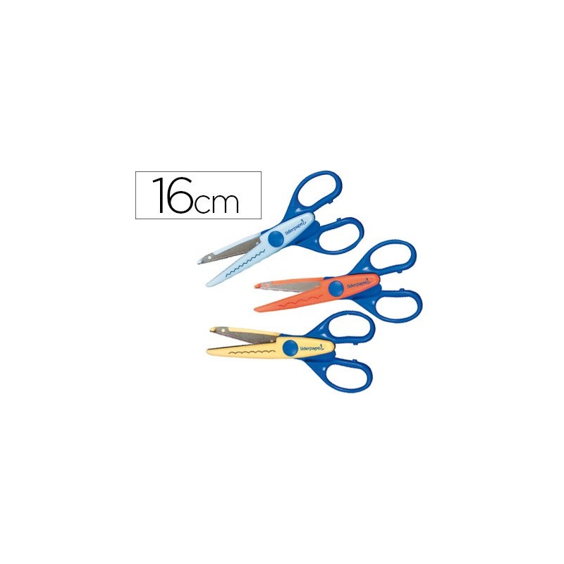 TIJERA ESCOLAR LIDERPAPEL CORTES EN ZIG-ZAG, ONDAS PEQUEÑAS Y ONDAS GRANDES UNIDAD