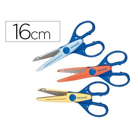 TIJERA ESCOLAR LIDERPAPEL CORTES EN ZIG-ZAG, ONDAS PEQUEÑAS Y ONDAS GRANDES UNIDAD