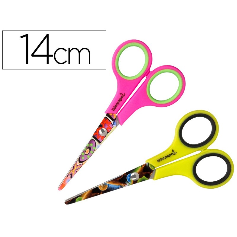 TIJERA ESCOLAR LIDERPAPEL HIP HOP 14 CM UNIDAD