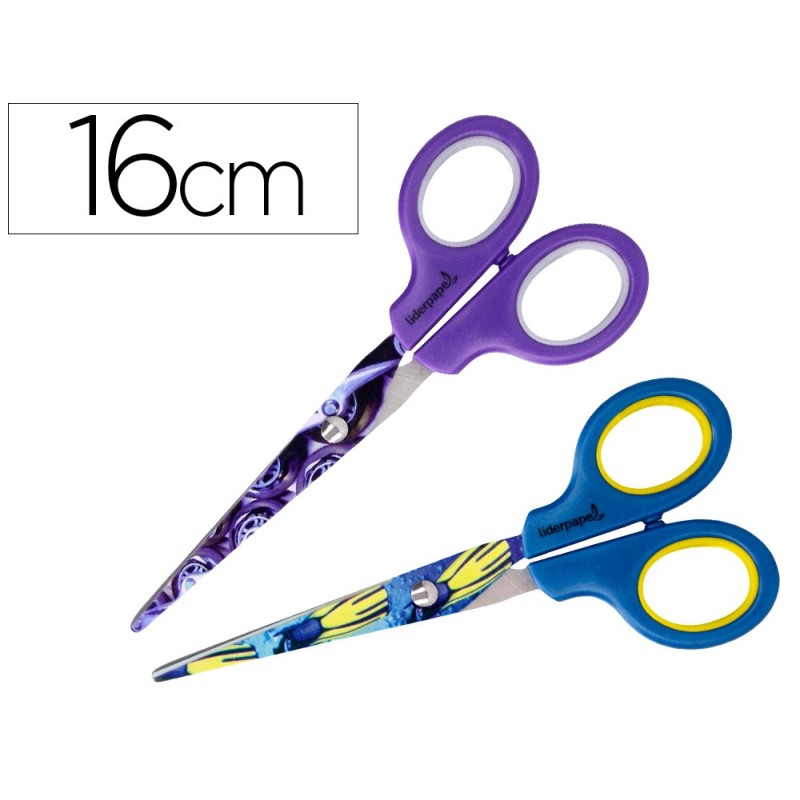 TIJERA ESCOLAR LIDERPAPEL X-GAMES 16 CM UNIDAD