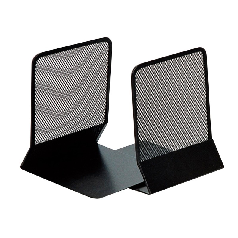 APOYALIBROS METALICO Q-CONNECT KF15098 REJILLA NEGRO JUEGO 165X152X135 MM