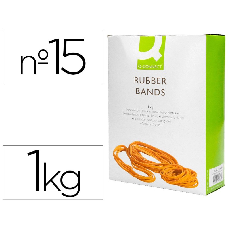 BANDAS ELASTICAS Q-CONNECT 1000 GR 150 X 9 MM NUMERO 15