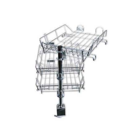 BANDEJA CON SOPORTE GIRATORIO Q-CONNECT 3 BANDEJAS METALICASCROMADAS