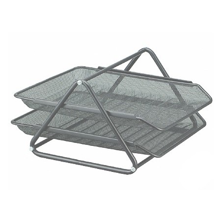 BANDEJA SOBREMESA METALICA Q-CONNECT REJILLA GXA100 PLATA2 BANDEJAS MOVIBLES -300X185X 350 MM