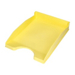 BANDEJA SOBREMESA PLASTICO Q-CONNECT AMARILLO PASTEL OPACO 240X70X340MM