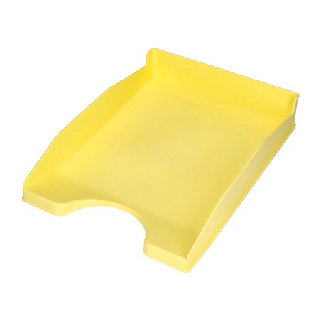 BANDEJA SOBREMESA PLASTICO Q-CONNECT AMARILLO PASTEL OPACO 240X70X340MM