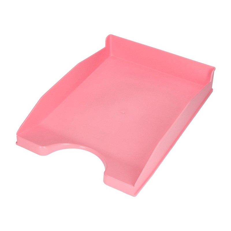 BANDEJA SOBREMESA PLASTICO Q-CONNECT ROSA PASTEL OPACO 240X70X340MM