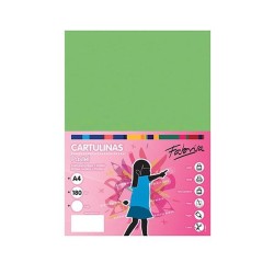 Cartulina Fabrisa - A4 - 180 g - Color verde (PACK INDIVISIBLE DE 50 UNIDADES)