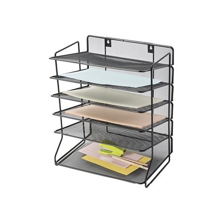 BANDEJA SOBREMESA Q-CONNECT KF17289 METALICA REJILLA NEGRA 6 BANDEJAS 325X230X390 MM