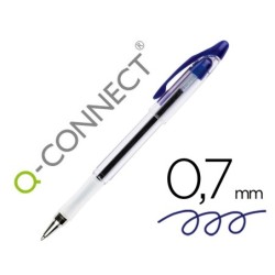 BOLIGRAFO Q-CONNECT DELTA AZUL -SUJECION DE CAUCHO -CON CAPUCHON