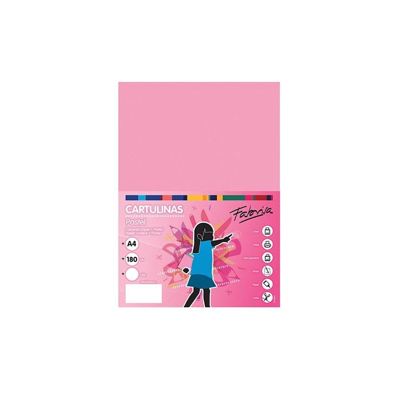 Cartulina Fabrisa - A4 - 180 g - Color rosa (PACK INDIVISIBLE DE 50 UNIDADES) Cartulina Fabrisa - A4 - 180 g - Color rosa (PACK INDIVISIBLE DE 50 UNIDADES)
