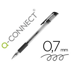 BOLIGRAFO Q-CONNECT TINTA GEL NEGRO 0.7 MM SUJECION DE CAUCHO
