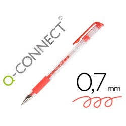 BOLIGRAFO Q-CONNECT TINTA GEL ROJO 0.7 MM SUJECION DE CAUCHO