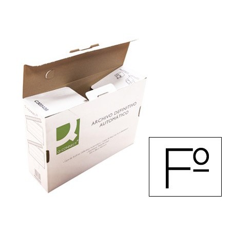 CAJA ARCHIVO DEFINITIVO Q-CONNECT FOLIO CARTON RECICLADO CIERRE CON LENGUETA 255X360X100 MM