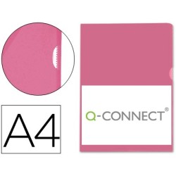 CARPETA DOSSIER UÑERO PLASTICO Q-CONNECT DIN A4 120 MICRAS ROJA CAJA DE 100 UNIDADES