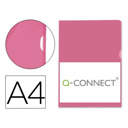 CARPETA DOSSIER UÑERO PLASTICO Q-CONNECT DIN A4 120 MICRAS ROJA CAJA DE 100 UNIDADES