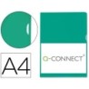 CARPETA DOSSIER UÑERO PLASTICO Q-CONNECT DIN A4 120 MICRAS VERDE CAJA DE 100 UNIDADES