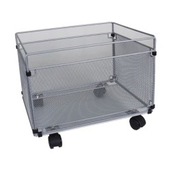 CARRITO PARA CARPETAS COLGANTE Q-CONNECT KF00830 REJILLA PLATA CON RUEDAS METALICO 380X325X300 FOLIO PROLONGADO.