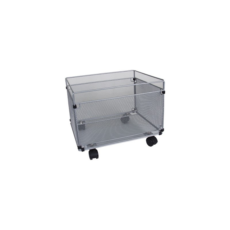 CARRITO PARA CARPETAS COLGANTE Q-CONNECT KF00830 REJILLA PLATA CON RUEDAS METALICO 380X325X300 FOLIO PROLONGADO.