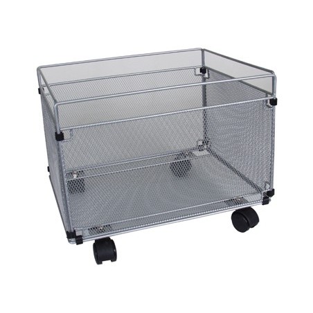 CARRITO PARA CARPETAS COLGANTE Q-CONNECT KF00830 REJILLA PLATA CON RUEDAS METALICO 380X325X300 FOLIO PROLONGADO.