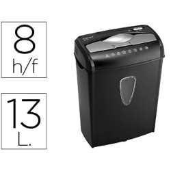 DESTRUCTORA DE DOCUMENTOS Q-CONNECT KF17972 CAPACIDAD DE CORTE 8 H DESTRUYE GRAPAS CLIPS CD Y TARJETAS 13 LITROS