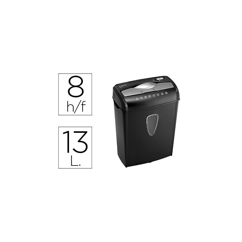 DESTRUCTORA DE DOCUMENTOS Q-CONNECT KF17972 CAPACIDAD DE CORTE 8 H DESTRUYE GRAPAS CLIPS CD Y TARJETAS 13 LITROS