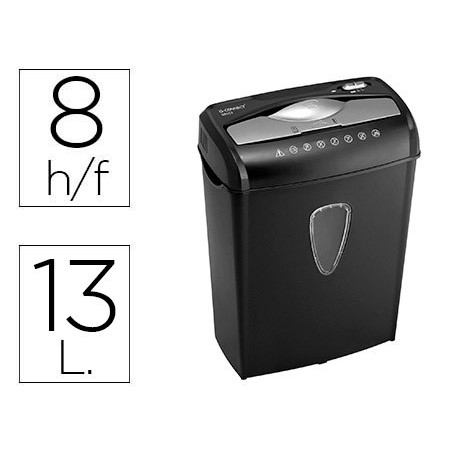 DESTRUCTORA DE DOCUMENTOS Q-CONNECT KF17972 CAPACIDAD DE CORTE 8 H DESTRUYE GRAPAS CLIPS CD Y TARJETAS 13 LITROS
