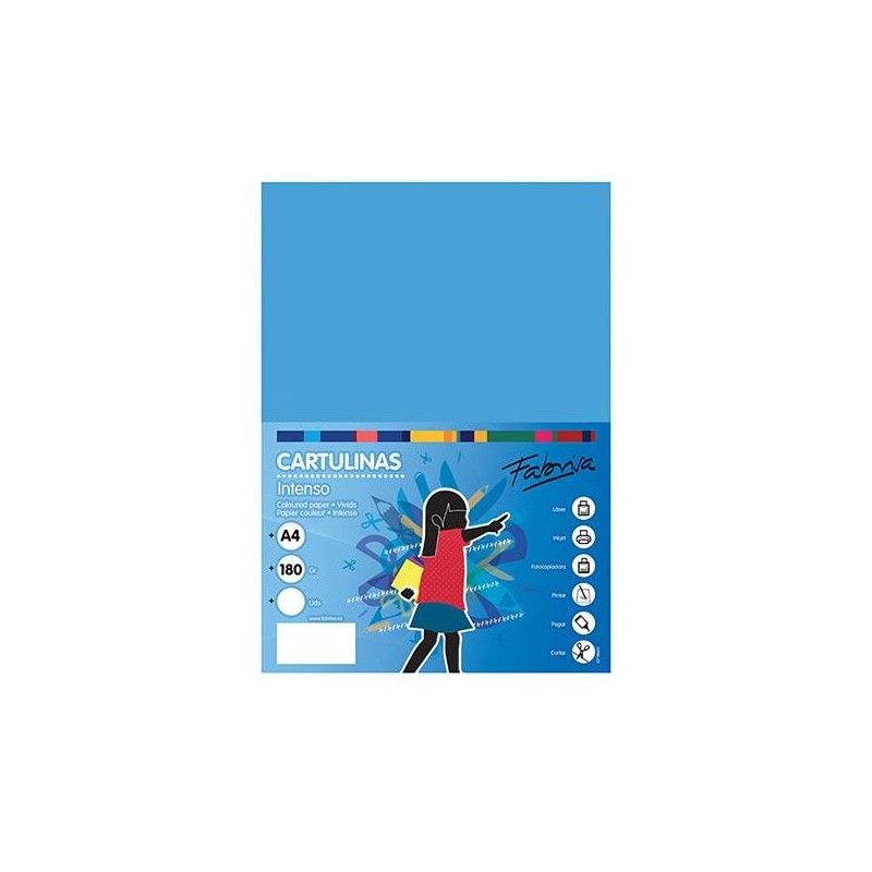 Cartulina Fabrisa - A4 - 180 g - Color azul turquesa (PACK INDIVISIBLE DE 50 UNIDADES) Cartulina Fabrisa - A4 - 180 g - Color azul turquesa (PACK INDIVISIBLE DE 50 UNIDADES)