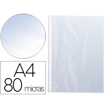 FUNDA MULTITALADRO Q-CONNECT FOLIO 80 MC CRISTAL CAJA DE 1400 UNIDADES
