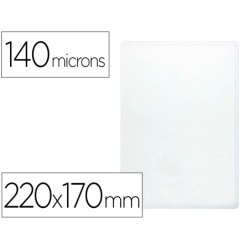 FUNDA PORTACARNET Q-CONNECT CUARTO 140 MICRAS PVC TRANSPARENTE 220X170MM