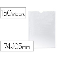 FUNDA PORTADOCUMENTO Q-CONNECT DIN A7 150 MICRAS PVC TRANSPARENTE CON UÑERO 74X105 MM