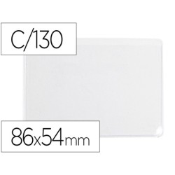 FUNDA PORTADOCUMENTO Q-CONNECT DNI 130 MICRAS PVC TRANSPARENTE CON UÑERO 86X54 MM (PACK INDIVISIBLE 100 UDS)