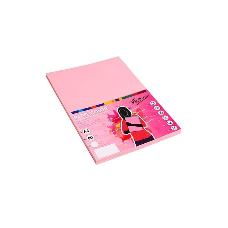 Papel multifunción Fabrisa - A4 - 80 g - Color rosa claro - Pack 100 hojas Papel multifunción Fabrisa - A4 - 80 g - Color rosa claro - Pack 100 hojas