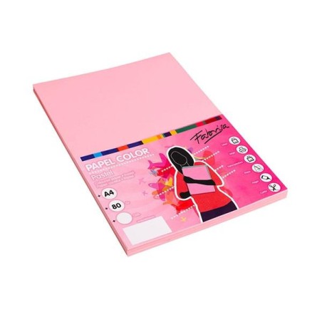 Papel multifunción Fabrisa - A4 - 80 g - Color rosa claro - Pack 100 hojas