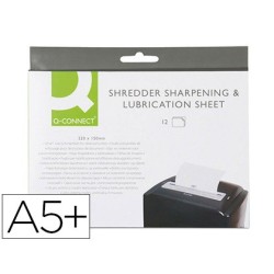 HOJAS LUBRICANTES Y AFILADORAS Q-CONNECT PARA DESTRUCTORA PAQUETE DE 12 HOJAS TAMAÑO 220X150MM